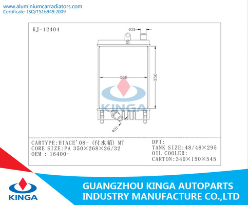 Radiador 2008 del automóvil de Toyota para OEM 16510 - 30010 plata del PA 26/TA de HIACE proveedor