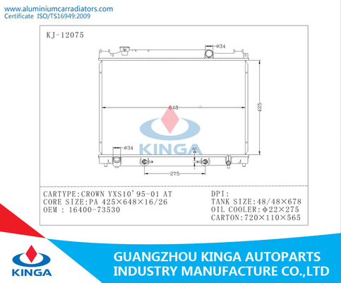 Año de enfriamiento 95 - 01 OEM 16400 de la corona YXS10 de Toyota del radiador del motor de automóvil 73530 proveedor