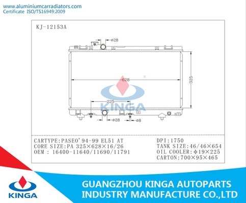 Radiadores de calefacción de TOYOTA PASEO 95-97 DPI 1750, radiadores dobles 16400-11640/11690/11791 proveedor