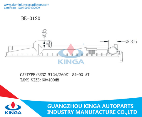 El tanque plástico del radiador del BENZ para el BENZ W124/260E'84-93 EN proveedor