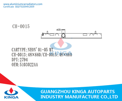 El tanque plástico del radiador del coche para el material del OEM 5103022AA NEON'01-05 PA66 proveedor