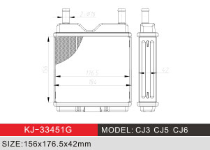 Los radiadores de aluminio del coche del JEEP caliente del viento del calentador modelan CJ3 CJ5 CJ6 proveedor