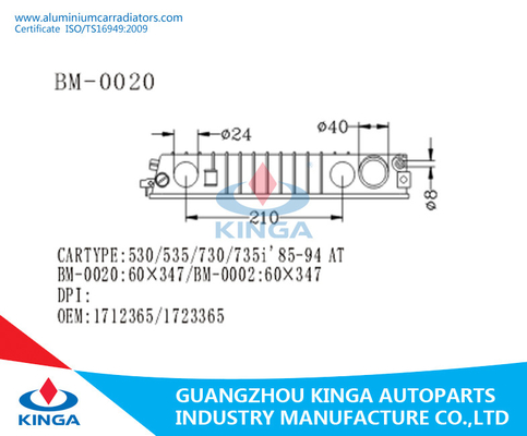 530/535/730/735i izquierdo 85-94 EN OEM plástico 1712365/1723365 del tanque del lado del radiador de la reparación proveedor
