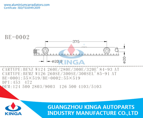 Benz W124/230E'84-93 EN la reparación plástica 124 del radiador del tanque 500 2803/9003 proveedor