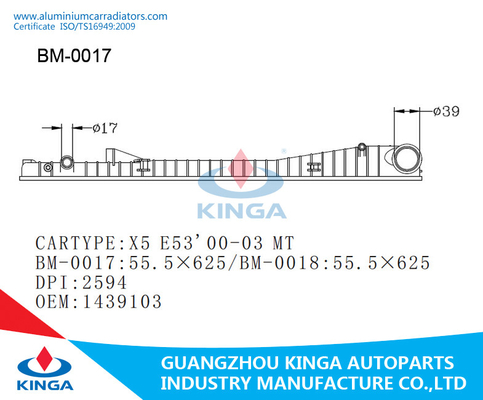 Reparación plástica del tanque del radiador de BMW X5 E53 00-03 del tanque del radiador de la transmisión de la TA proveedor