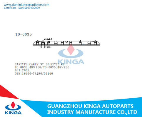 El tanque plástico del radiador del mercado para Toyota Camry'97 - 00 Sxv20 Mt refrigerados por agua proveedor