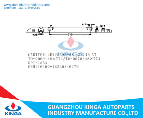 El tanque plástico del radiador de los componentes del radiador de Toyota Lexus'95-98 JZS147 proveedor