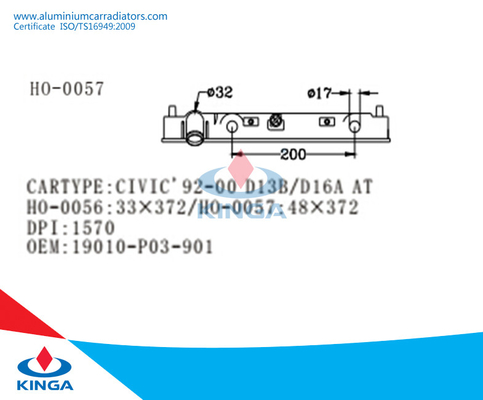 CIVIC'92-00 D13B/D16A EN OEM plástico fuerte 19010-P30-901 del tanque del radiador proveedor