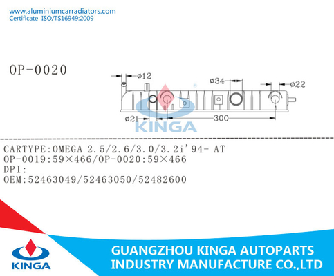 OEM plástico 52463049/52463050/52482600 del tanque del radiador de OMEGA 2.5/2.6/3.0/3.2I'94 proveedor