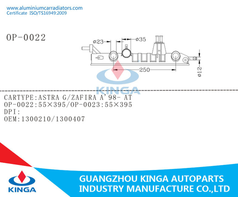 OEM plástico 1300210/1300407 del tanque del radiador duro de ASTRA G/ZAFIRA A'98-AT proveedor