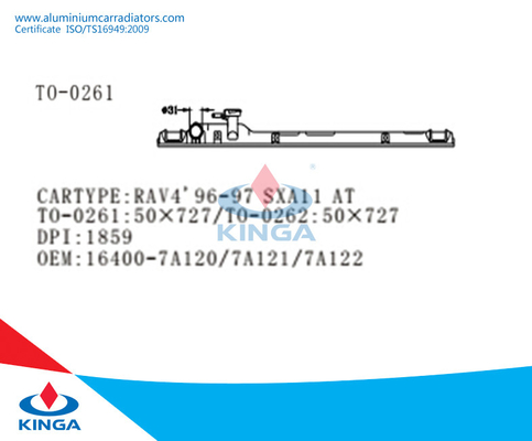 El radiador auto Toyota RAV4'96-97 SXA11 sube el tanque 16400-7A120/7A121/7A122 proveedor