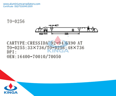 Toyota Cressida'92-94 GX90 en el OEM del tanque del extremo del radiador 16400-70010/70050 proveedor