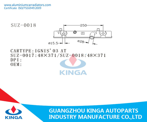 Substituya el tanque plástico del radiador del plástico del PA 66 del tanque del radiador para IGNIS 03 EN SUZUKI proveedor