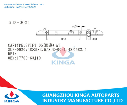 1.89* 22,93 pulgadas del motor de tanque plástico del radiador para SUZUKI 2005 SWIFT 17700-63J10 proveedor