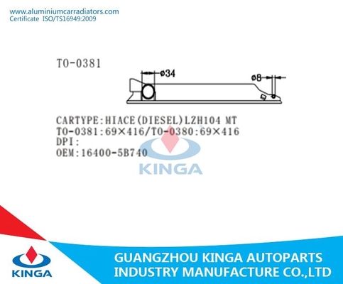 El OEM plástico 16400-5B740 de la reparación del tanque del radiador de la TA) LZH104 DIESEL de HIACE (dejó el tanque proveedor