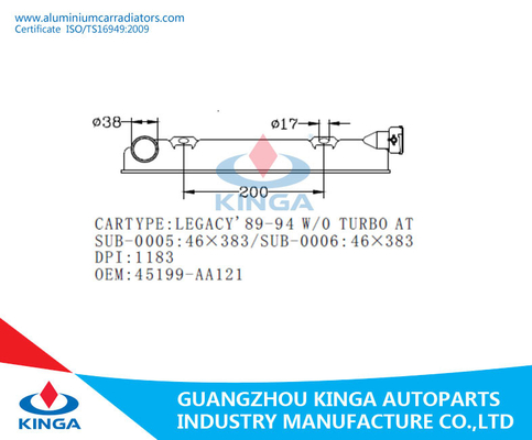 Repare el tanque plástico del lado del radiador, el tanque plástico del radiador para SUBARU LEGACY'89-94 SIN TURBO EN proveedor