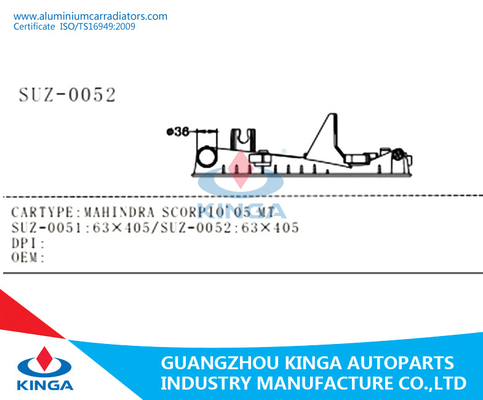 El tanque auto del lado del radiador del sistema de enfriamiento de motor para el ESCORPIÓN AR-1022 de 2005 MAHINDRA proveedor